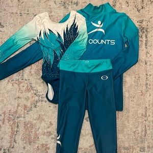 Gymnastics counts leotard and warmup set
